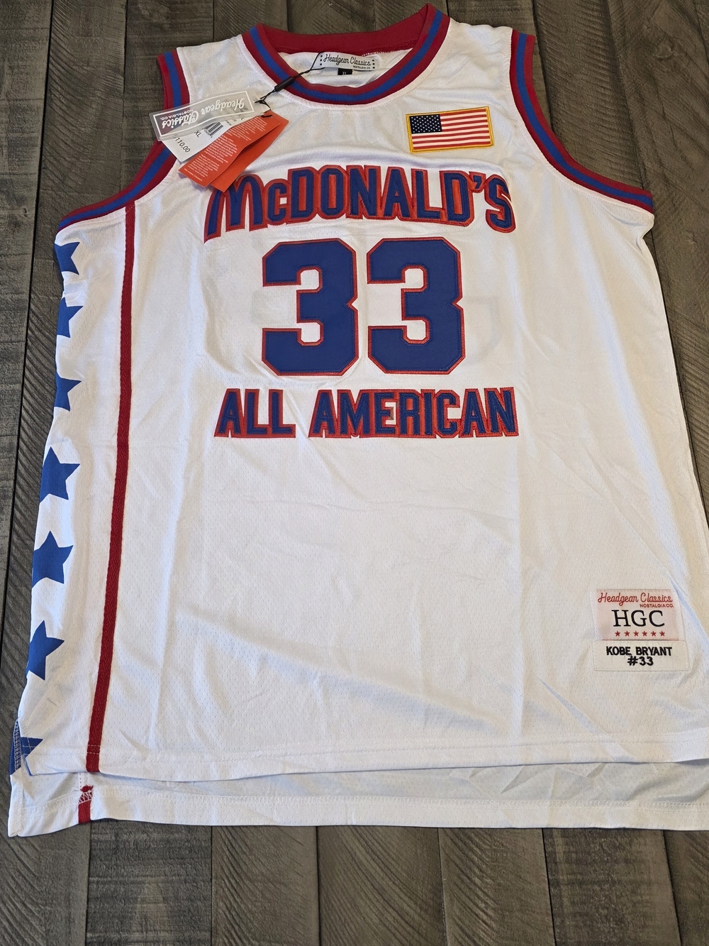 Headgear Classics Kobe Bryant #33 McDonald's All American Jersey XL NBA Lakers